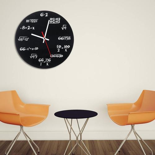 Matte Black Math Equations LED Wall Clock with Luminous Math Formula