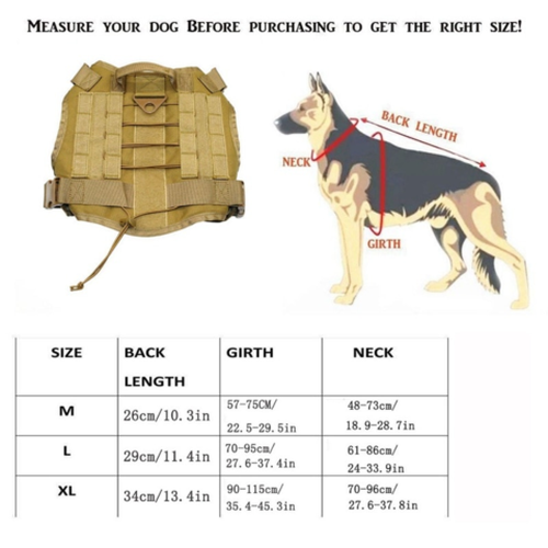 Military Tactical Dog Harness, Tactical Dog Clothes Outdoor Dog Vest