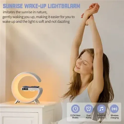 Multipurpose Bluetooth Speaker, Lamp, Charger, Alarm Clock