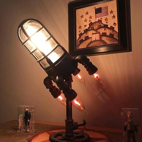 New Bazooka Flame Steampunk Rocket Home Decoration Light