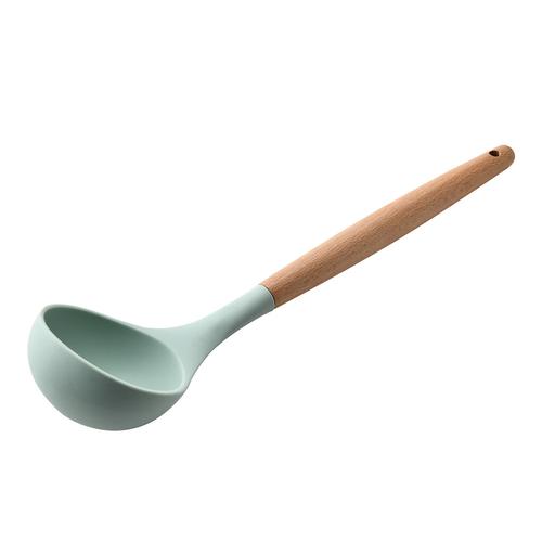 Non-Stick Kitchen Utensils Set with Wooden Handle and Silicone Heads