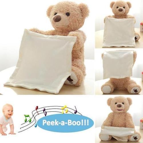 Peek-A-Boo Teddy, Plush Toy Scarf Bear Interactive Toy Cute Plush Bear