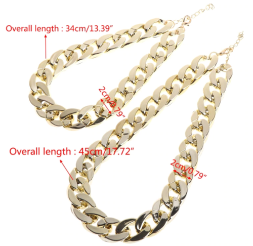 Pet Necklace Thick Gold Chain Plated Plastic Identified Safety Collar Puppy Dogs