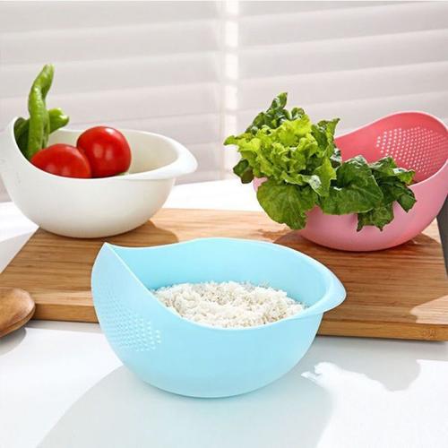 Plastic Rice Sieve with Handles for Kitchen Draining