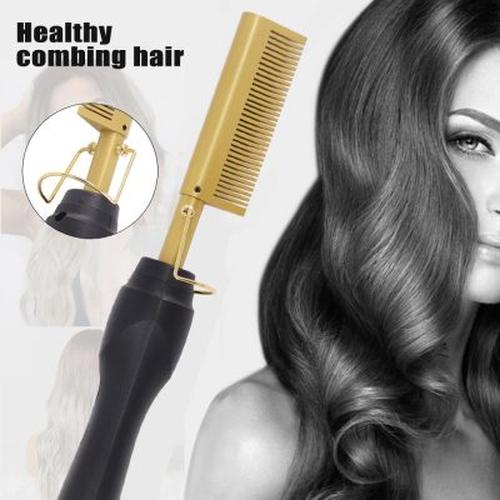 Portable Anti-Scald Straightening Brush with Heating Comb for Hair Curling