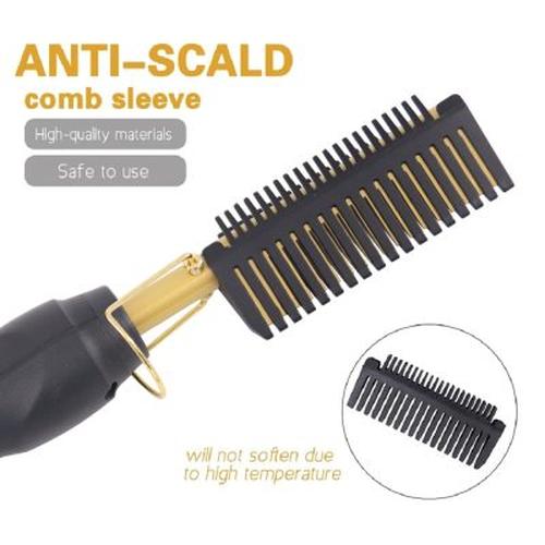 Portable Anti-Scald Straightening Brush with Heating Comb for Hair Curling