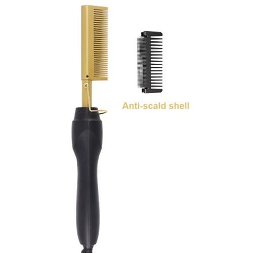 Portable Anti-Scald Straightening Brush with Heating Comb for Hair Curling