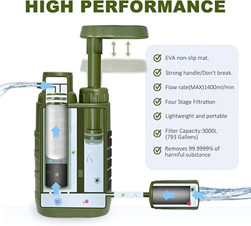 Portable Outdoor Water Purifier for Camping, Hiking, and Survival