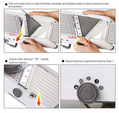 Professional Adjustable Vegetable Shredder, Multi-Functional Cutter