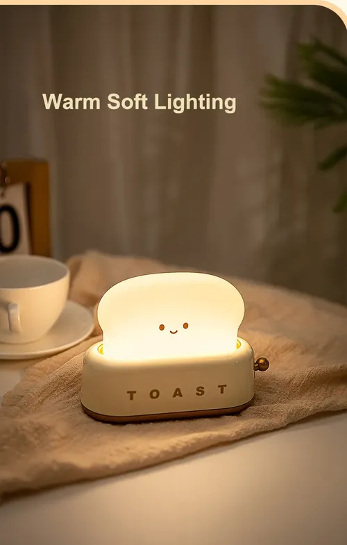 Rechargeable Cartoon Toaster LED Night Light for Kids