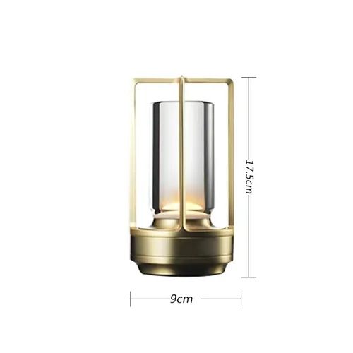 Rechargeable Metal LED Cordless Table Lamp with Touch Dimming for Restaurant Bedroom Home Outdoor Decor