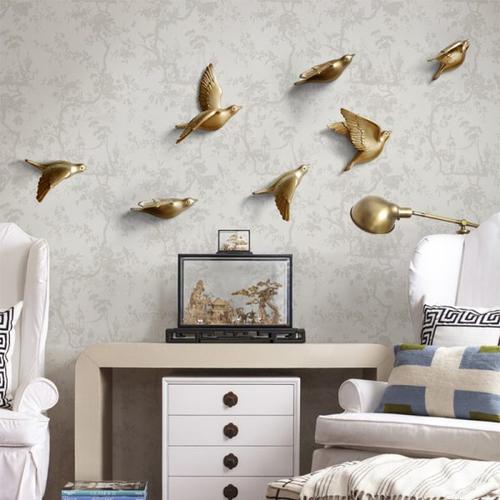 Resin Birds Wall Decor for Living Room - Creative 3D Animal Mural Sticker