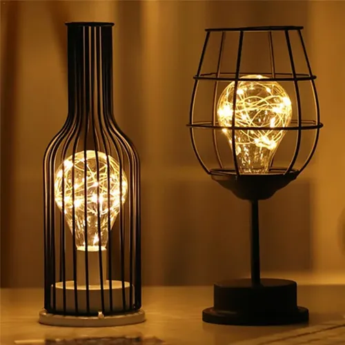 Retro Classic Iron Art Led Table Lamp for Bedroom Bedside Desk Living Room