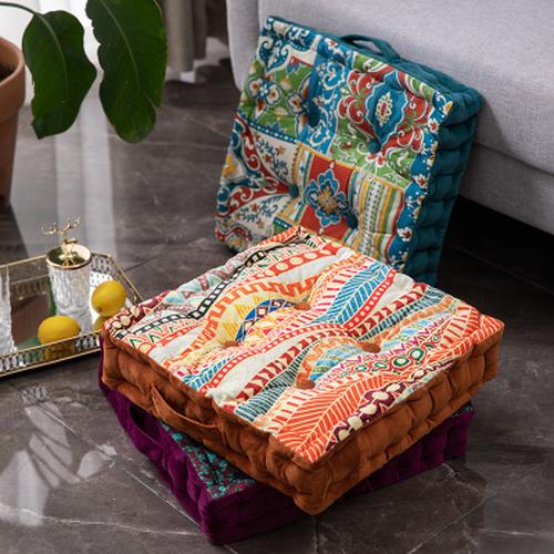 Square Fat Cushion Printing Thick Hip Pad Cushion Ethnic Style Cushion