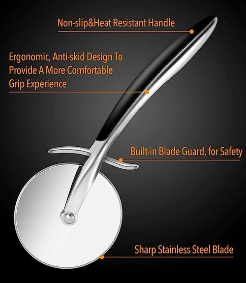 Stainless Steel Pizza Cutter for Pizza, Cake, Bread, and Pies