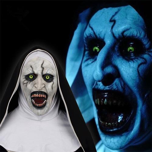 The Nun Horror Valak Mask With Headscarf Full Face For Halloween