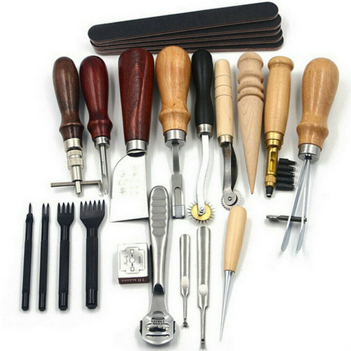 Ultimate Leather Working Craft Tool Kit, Hand Sewing Kit Leather Tools DIY