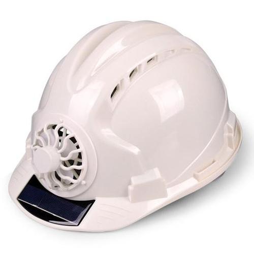 Vented Construction Hard Hat Helmet with Solar Powered Fan