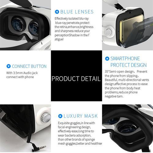 Vr Kit Virtual Reality Glasses With Stereo Headset For Mobile Phones