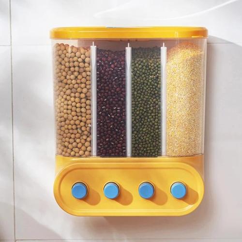 Wall-Mounted Food Grain Storage Boxes - Moisture-Proof &amp; Airtight Kitchen Container