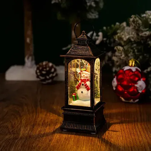 Water-Filled Small Wind Lamps - Christmas Tree Scene Decorations