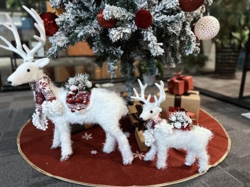 White Deer Doll Christmas Tree Decorations for Home Shopping Window Display photo review