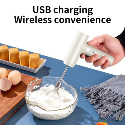 Wireless Handheld Electric Food Mixer - 3 Speeds Egg Beater for Kitchen Baking