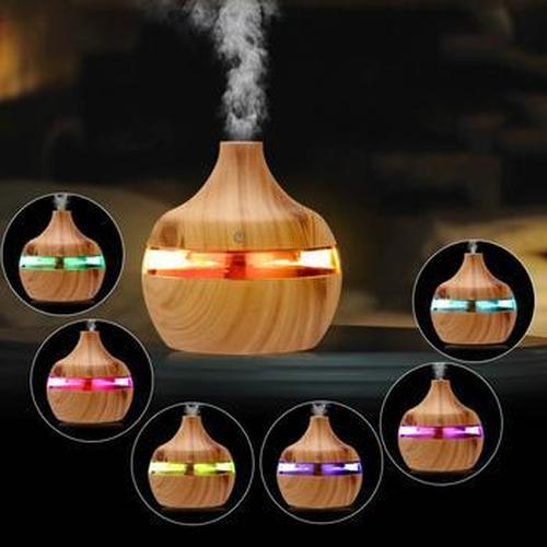 Wood Grain Aromatherapy USB Humidifier Drops Water Air Purification